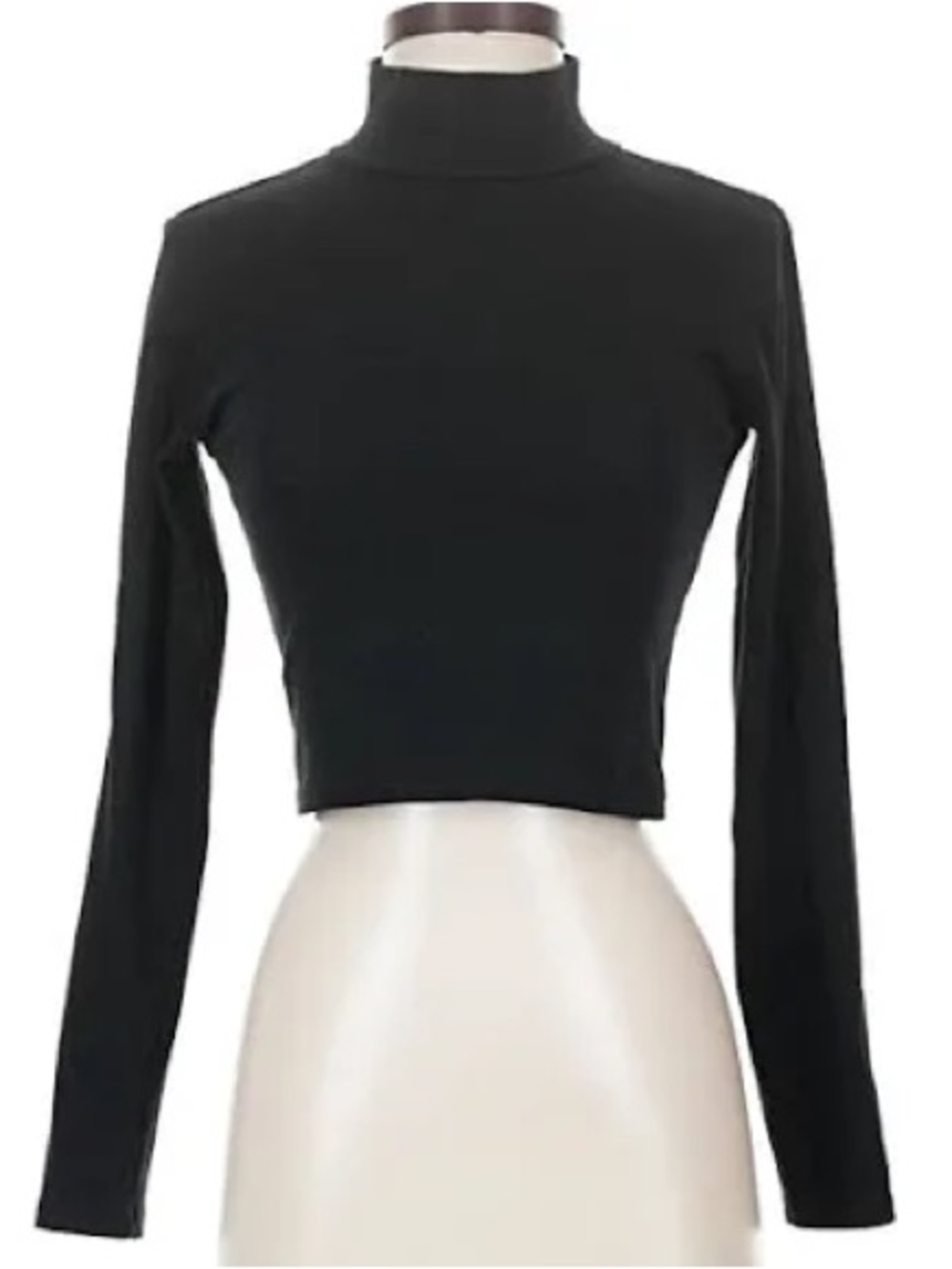 Zara Black Long-Sleeve Crop Turtleneck